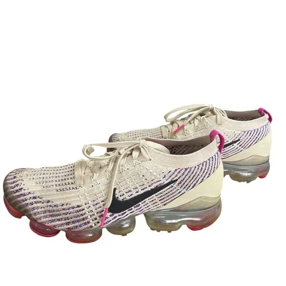 Nike Womens Air Vapormax Flyknit 3 Fossil Pink Ivory Sneakers Size 9.5