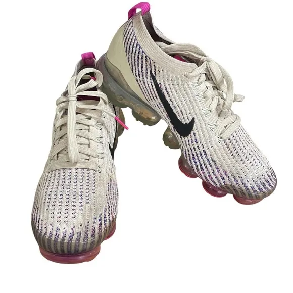 Nike Womens Air Vapormax Flyknit 3 Fossil Pink Ivory Sneakers Size 9.5