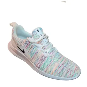 Nike Youth White Multicolor Knit Lace Up Running Sneakers Size 5.5Y  Womens 7.5