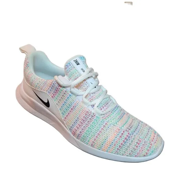 Nike Youth White Multicolor Knit Lace Up Running Sneakers Size 5.5Y  Womens 7.5