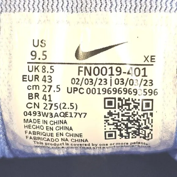 Nike  Zoom Pegasus 40 France FFF Loyal Blue Polar FN0019-401 - Men's Size 9.5