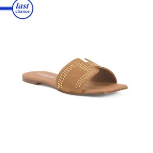 NILA &amp; NILA Brown Made In Italy Suede Flat Sandals