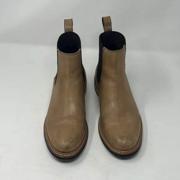 Nisolo Carmen Chelsea Boots 7.5 almond taupe neutral leather