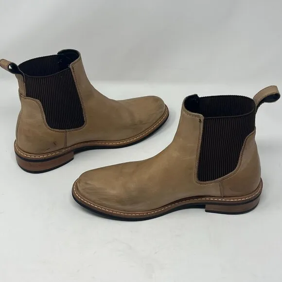 Nisolo Carmen Chelsea Boots 7.5 almond taupe neutral leather