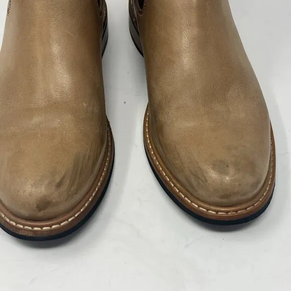 Nisolo Carmen Chelsea Boots 7.5 almond taupe neutral leather