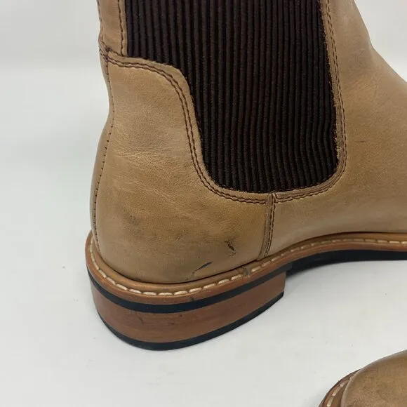 Nisolo Carmen Chelsea Boots 7.5 almond taupe neutral leather