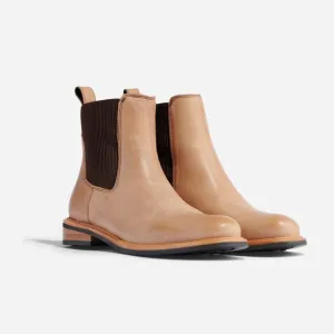 Nisolo Carmen Chelsea Boots 7.5 almond taupe neutral leather