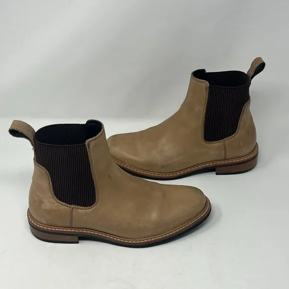 Nisolo Carmen Chelsea Boots 7.5 almond taupe neutral leather