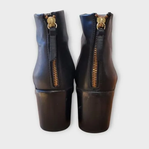 NISOLO Dari Commuter Boot Black Leather Ankle‎ Zip Women's Size US 8