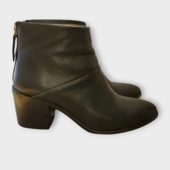 NISOLO Dari Commuter Boot Black Leather Ankle‎ Zip Women's Size US 8