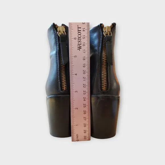 NISOLO Dari Commuter Boot Black Leather Ankle‎ Zip Women's Size US 8