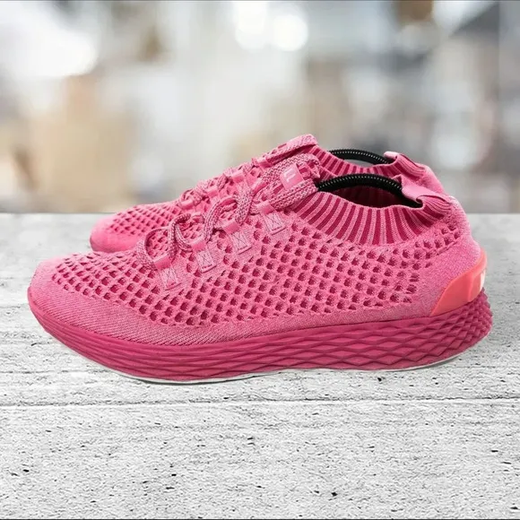 NoBull Aspire Knit Runner Sneaker Womens 14 Bright‎ Pink Lace Up Athletic Shoe