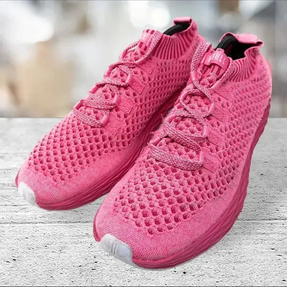 NoBull Aspire Knit Runner Sneaker Womens 14 Bright‎ Pink Lace Up Athletic Shoe