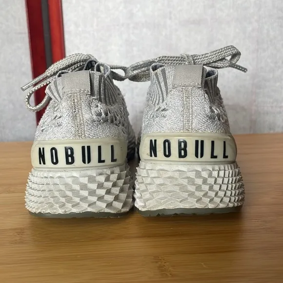 NOBULL Women’s Aspire Silver &amp; Greg Knit Running Sneakers (Size: 5.5)