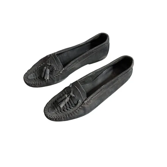 Nunn Bush Men's Black Leather Slip-On Loafer with Tassel Size 10.5