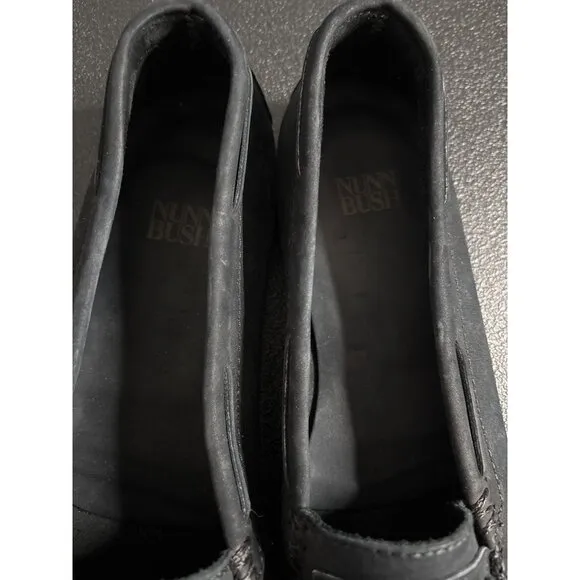 Nunn Bush Men's Black Leather Slip-On Loafer with Tassel Size 10.5