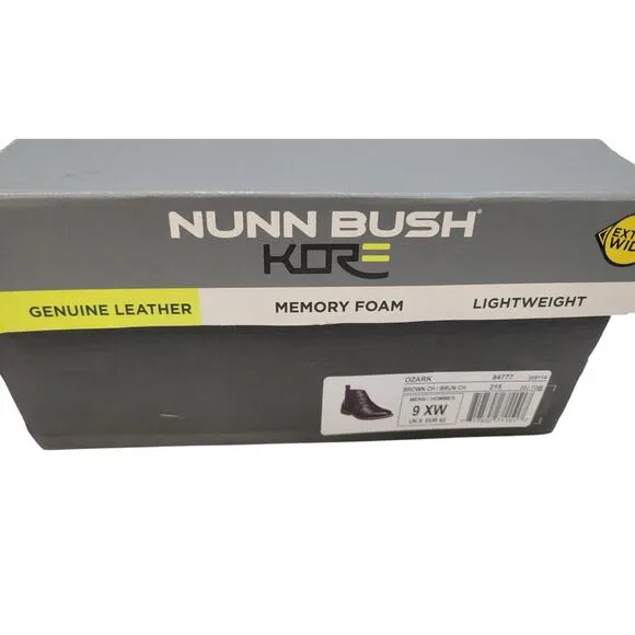Nunn Bush Men's Ozark Leather Lace Up Lightweight Chukka Ankle Boots Size 9