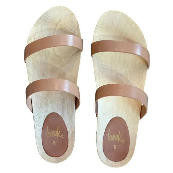NWB Women’s Beek Dipper Double Strap Sandals in Color Honey Size 8