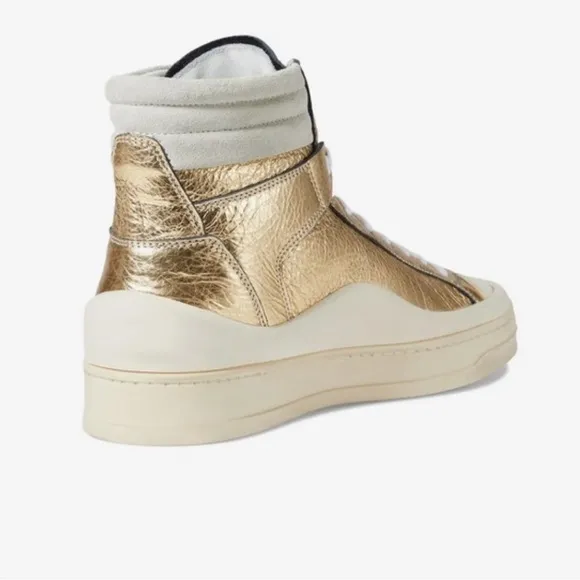 NWOB P448 Rail Tulum Metallic Leather High Top Retro Sneakers. MSRP $345