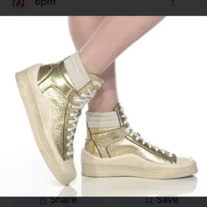NWOB P448 Rail Tulum Metallic Leather High Top Retro Sneakers. MSRP $345