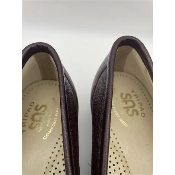 NWOB SAS Brown Leather Mary Jane Tri Pad Wedge Sandals Women's Size 9M New shoes