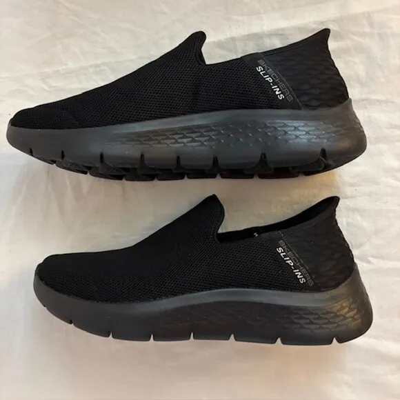 NWOB Skechers Slip-ins Go Walk Flex Memory Foam Black Sneakers, Men's Size 8