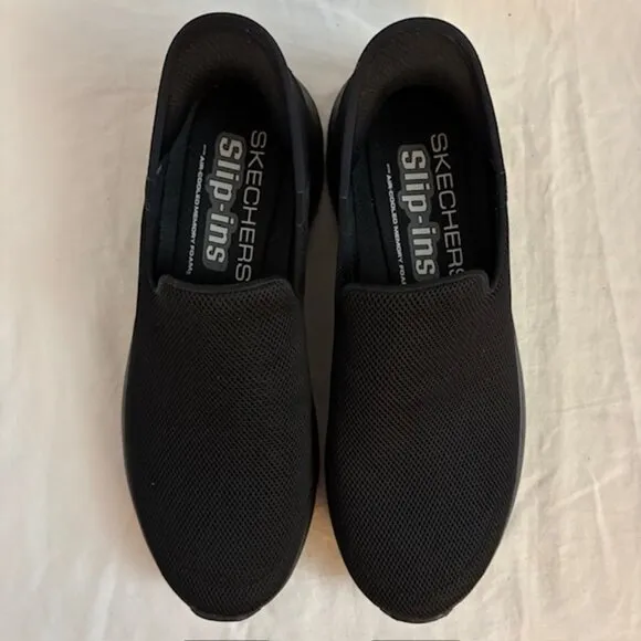 NWOB Skechers Slip-ins Go Walk Flex Memory Foam Black Sneakers, Men's Size 8