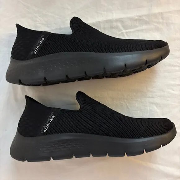 NWOB Skechers Slip-ins Go Walk Flex Memory Foam Black Sneakers, Men's Size 8
