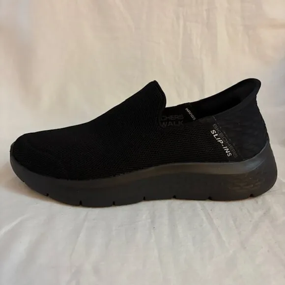 NWOB Skechers Slip-ins Go Walk Flex Memory Foam Black Sneakers, Men's Size 8