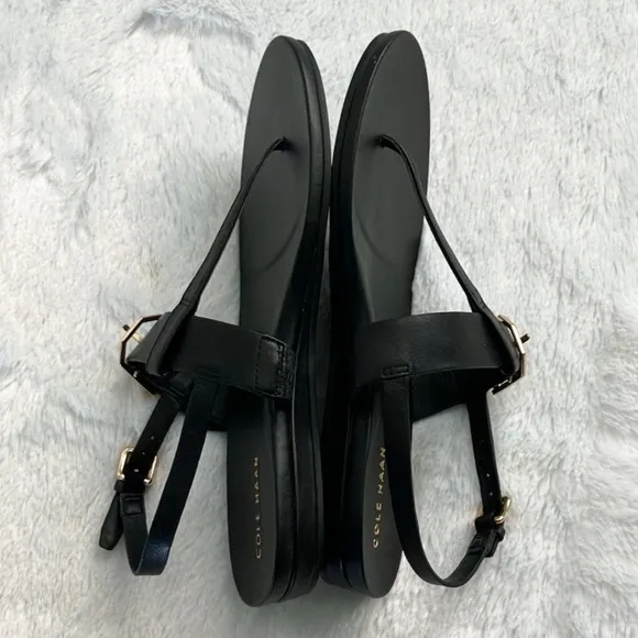 NWOT Cole Haan Francine Demi Wedge Sling Back Leather Sandals, size 7