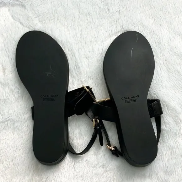 NWOT Cole Haan Francine Demi Wedge Sling Back Leather Sandals, size 7