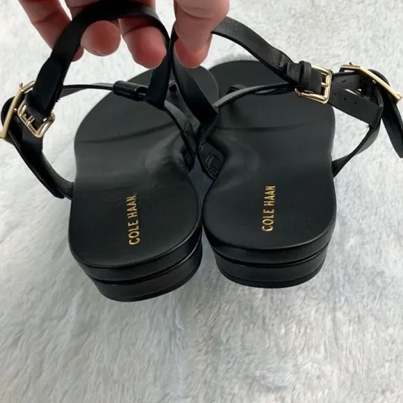 NWOT Cole Haan Francine Demi Wedge Sling Back Leather Sandals, size 7