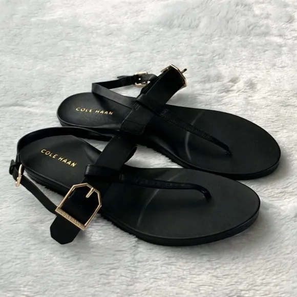 NWOT Cole Haan Francine Demi Wedge Sling Back Leather Sandals, size 7