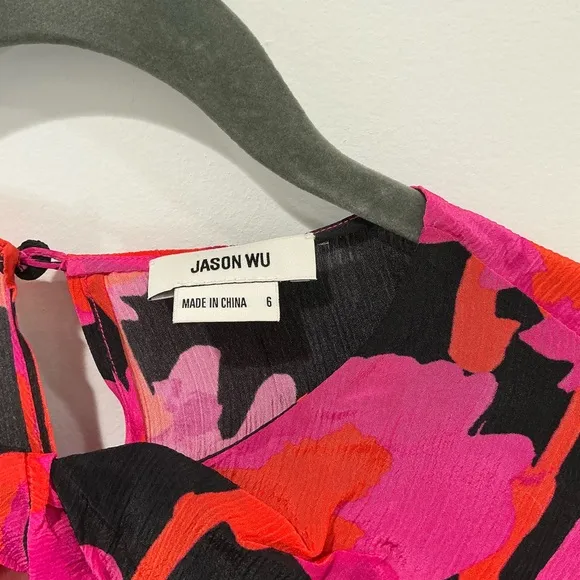 NWOT Jason Wu Cutout Gathered Floral-Print Crepon Mini Dress