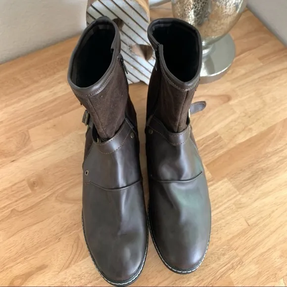 NWOT Otto Zone  Men's Ankle Boots Motorcycle Biker Zip Up Boot Sz 45