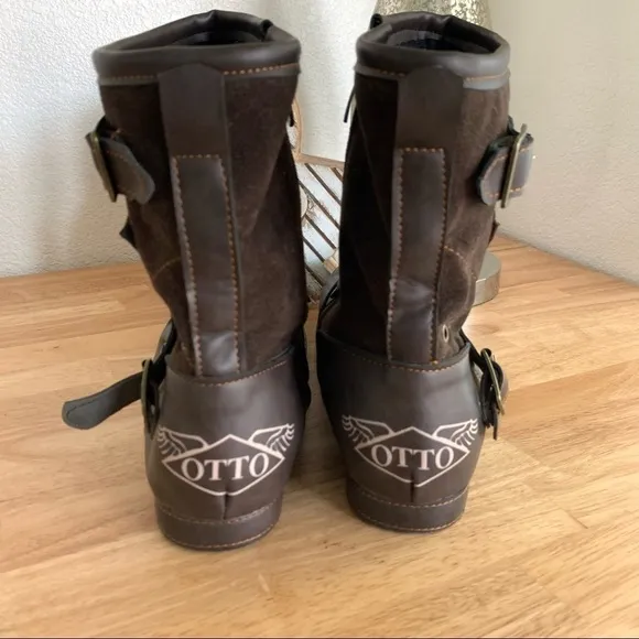 NWOT Otto Zone  Men's Ankle Boots Motorcycle Biker Zip Up Boot Sz 45