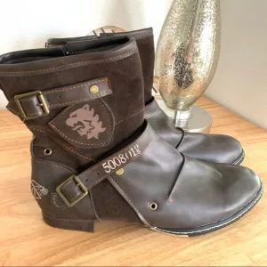 NWOT Otto Zone  Men's Ankle Boots Motorcycle Biker Zip Up Boot Sz 45