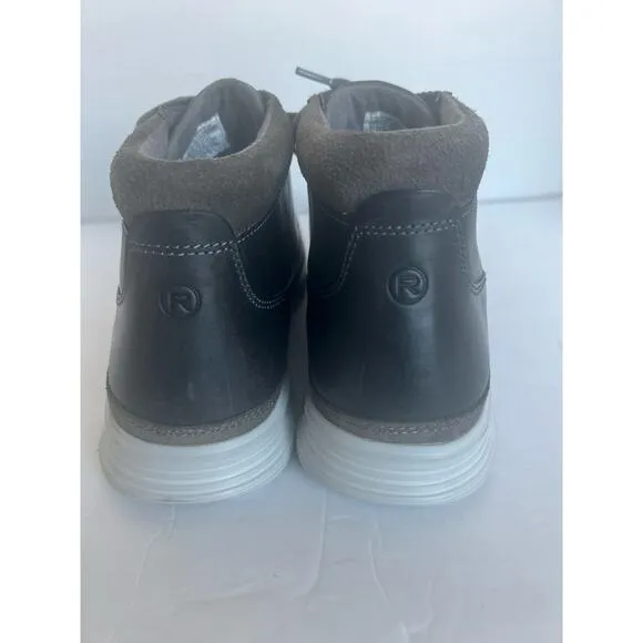 NWOT Rockport Mens Castlerock Chukka Leather Gray White Lace Up Ankle Boots 10.5