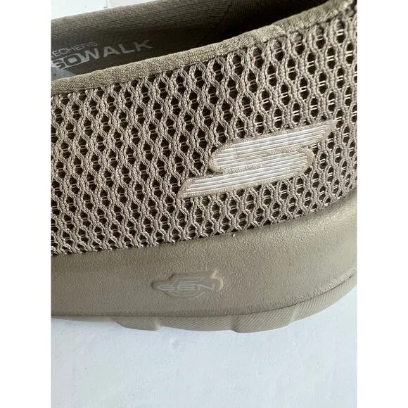 NWOT Skechers Beige Go Walk Max Fit Modulating Men's Slip On Shoes 11.5 Wide Fit