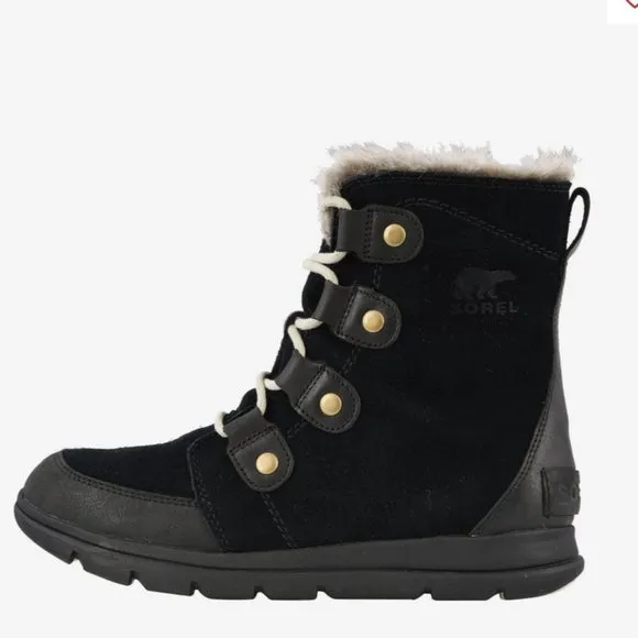 NWOT SOREL Explorer Joan Boot, Black Size 5 - Warm &amp; Cozy!‎