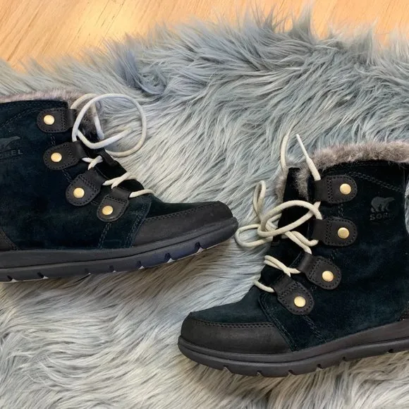 NWOT SOREL Explorer Joan Boot, Black Size 5 - Warm &amp; Cozy!‎