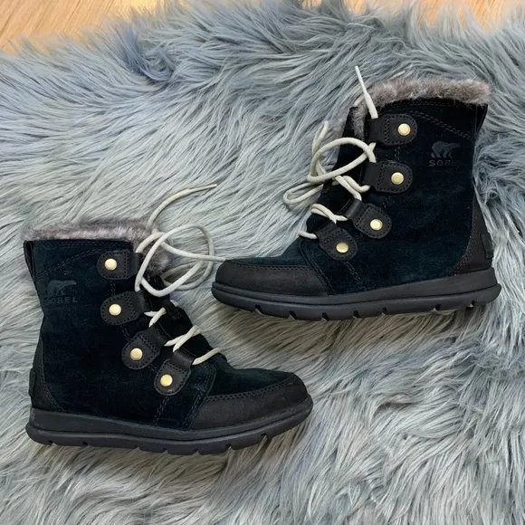 NWOT SOREL Explorer Joan Boot, Black Size 5 - Warm &amp; Cozy!‎
