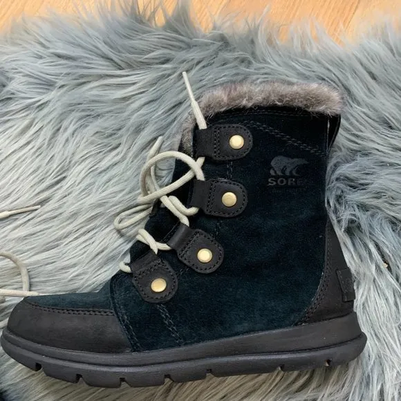 NWOT SOREL Explorer Joan Boot, Black Size 5 - Warm &amp; Cozy!‎