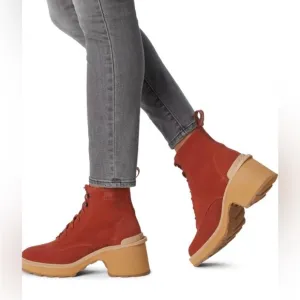 NWOT Women’s Sorel Hi-Line Waterproof Lace-Up Boots – Warp Red – Sz 10
