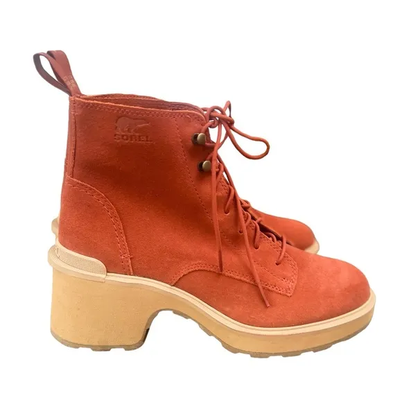 NWOT Women’s Sorel Hi-Line Waterproof Lace-Up Boots – Warp Red – Sz 10