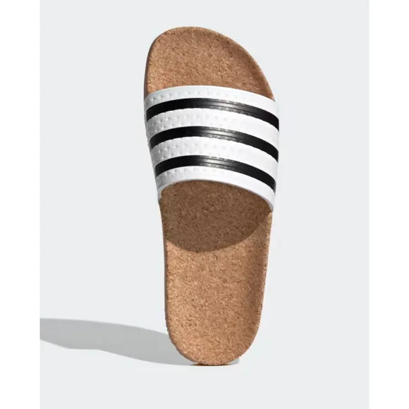 NWT Adidas Adilette Cork W Women's Size 6 made in Italy Leather Slides BA7210