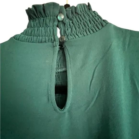 *NWT* Adrianna Papell Smocked Long Sleeve Dress, Evergreen Size S