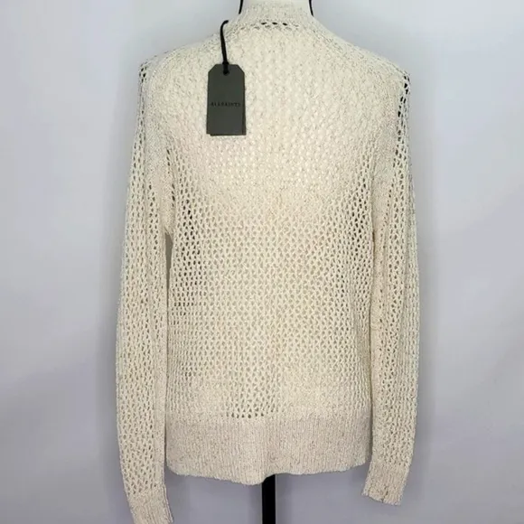 NWT All Saints Mesh Metallic Crew Sweater