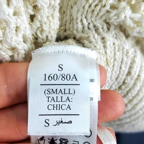 NWT All Saints Mesh Metallic Crew Sweater