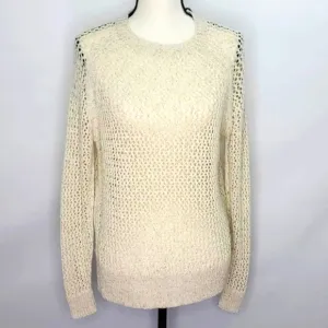 NWT All Saints Mesh Metallic Crew Sweater